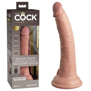 Dual Density 7 Inch Vibrating Silicone Cock Skin with Remote