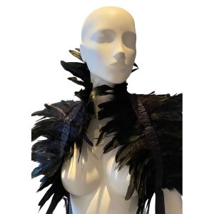 Kinky Diva Feather Shoulder Wrap Black