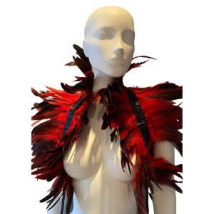 Kinky Diva Feather Shoulder Wrap Red