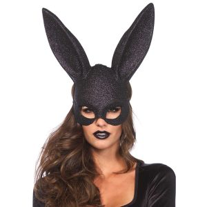 Glitter Masquerade Rabbit Black Mask
