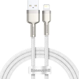 1m Baseus Lightning Cafule Series Metal data cable, 2.4a, 1m, White