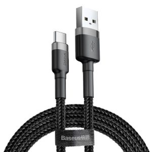 2m Baseus Cafule Series USB-A to USB-C Fast Charge Cord Cable Black