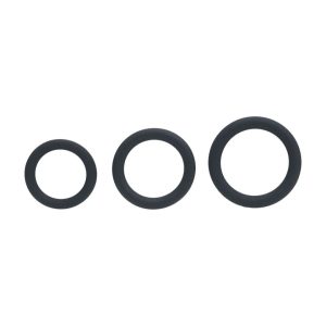 Classic Silicone Cockring Set of 3 - L/XL/XXL Black
