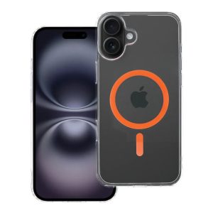 Drop Glue Colorful Ring Mag Cover with MagSafe for iPhone 16 Orange