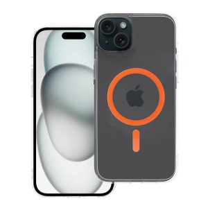 Drop Glue Colorful Ring Mag Cover with MagSafe for iPhone 15 Orange