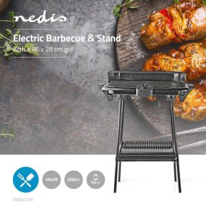 Nedis electric tabletop BBQ grill with stand, 2000W high performance outdoor grill