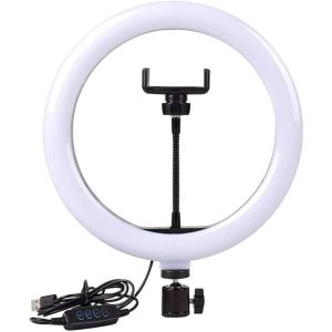 AllPress 14" LED Ring Light &ndash; 36 cm RGB Fill Light with 3 Color Modes, USB Powered, Adjustable Tripod & Phone Holder
