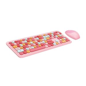 MOFII Wireless Keyboard and Mouse, Pink