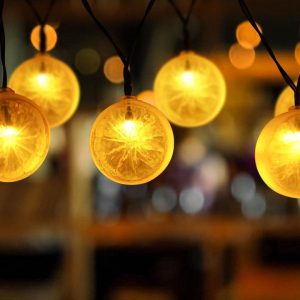 Aigostar 3.8m Solar light Lemon string light 3000K Warm White