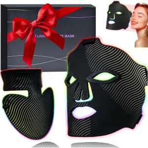 4-in-1 LED Face and Neck Light Therapy Mask Silicone Wearable Skincare Device