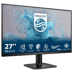 Philips Monitor 27" Quad HD IPS 75 Hz 2560x1440 4ms 300cd/mq 1.000:1 HDMI DP