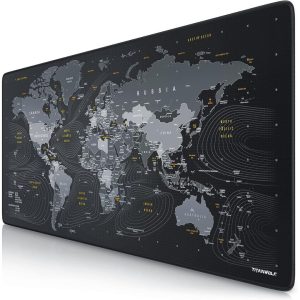 Titanwolf World Map XXL Speed Gaming Mouse Pad 900 x 400 x 3mm, Design Planisphere
