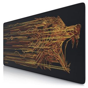 Titanwolf XXL Mouse Pad 900 x 400 - Orange Lightning Model