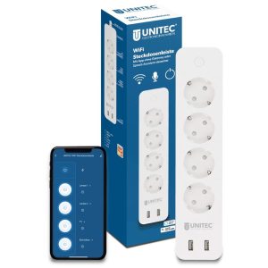 UNITEC 30798 WiFi Power Strip 4 x 2 WiFi Smart Sockets