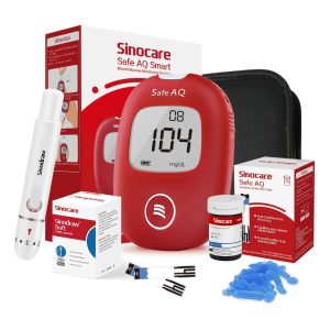 Sinocare Glucometer Blood Glucose Meter, Diagnostic Test and Monitoring, Red.