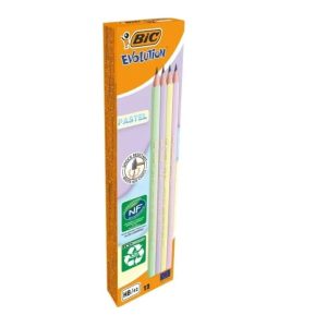BIC Evolution Pastel Pencils, Case of 12, Splinter-free, Chew Resistant, Easy to Open