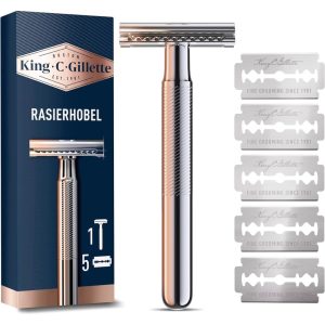 King C. Gillette Double Edge Safety Razor with 5 Platinum Blades