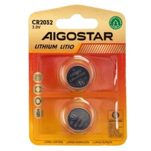 Aigostar Coin cell batteries CR2032 3.0V Pack of 2