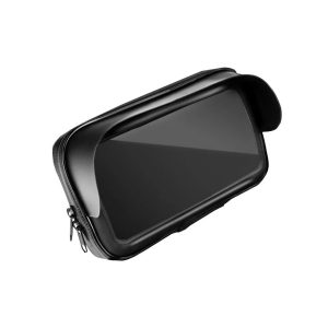 Motorcycle Waterproof Zipper Mount with Visor ( 5.5" - 6.3" ) black