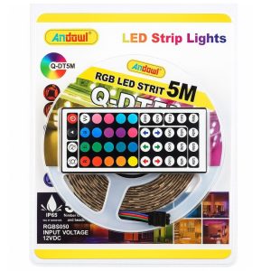 Andowl RGB LED Strip Lights with Remote Control &ndash; 5M (Q-DT5M)