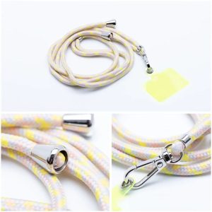 SWING phone pendant 6mm with adjustable length, cord length 165cm, grey-yellow