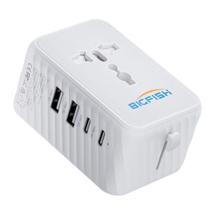 Bigfish Travel Adapter Worldwide, Universal Travel Plug with 2 USB A and 2 USB C