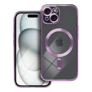 ELECTRO MAG COVER case compatible with MagSafe for iPhone 15 Plus deep purple