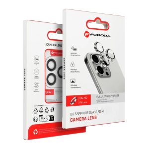 Forcell Premium Camera Lens Tempered Glass for iPhone 15 / 15 Plus Black