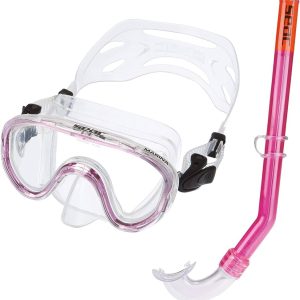 SEAC Set Marina, Unisex Kids Snorkeling Mask and Snorkel Kit Pink