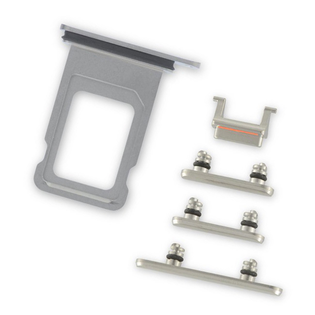iPhone XS Max Silver Case Button Set + SIM Card Tray