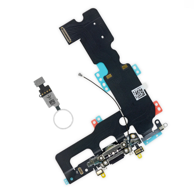 iPhone 7 Plus Lightning Connector + Home Button Silver Assembly