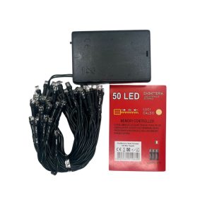 VAC 50 LED Christmas Tree Lights RGB 6 Meters Batteries Included