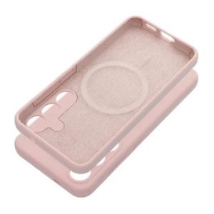 SILICONE 2mm Case for SAMSUNG S25 Ultra Compatible with MagSafe Powder Pink
