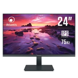 Atlantis 24" LED Monitor Full HD 1920x1080 75Hz FreeSync IPS Screen, VGA HDMI DP Ports
