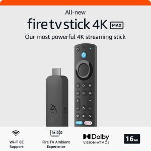 Amazon Fire TV Stick 4K Max 2nd gen | Streaming device, Wi-Fi 6e, Alexa Voice Remote