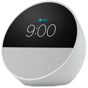 Echo Spot (2024) | Smart Alarm Clock With Quality Sound and Alexa | White