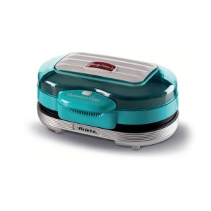Ariete Hamburger Maker, Blue Electric Table Grill, Double Plate, 1200W