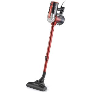 Ariete 2761 Handy Force 2-in-1 Cord Electric Broom and Crumb Vacuum Cleaner HEPA Filter Cyclone Technology Bagless Traditional Brush Telescopic Tube Red/Black