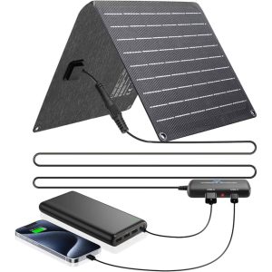 Arrango AT48861 Portable Solar Panel 12V/20W Foldable Dual USB Charger