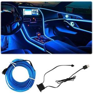 Arrango AT48942 USB Car Interior LED Strip 3M &ndash; 12V Electroluminescent Ambient Light for Car Dashboard & Doors Colour-BLUE