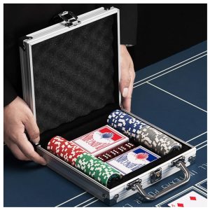 VEVOR Poker Chip Set, 300 Piece, Complete Game Card Chips Set with Aluminium Case, Poker Chips 11.5g, Blackjack