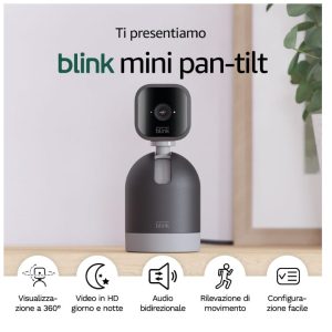 Blink Mini Pan-Tilt Camera, Smart Indoor Security, Two-Way Audio, HD Video