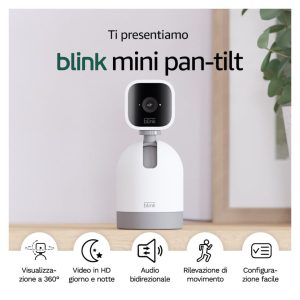 Blink Mini Pan-Tilt Camera, Smart Indoor Security, Two-Way Audio, HD Video