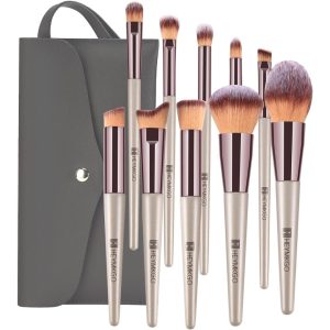 HEYMKGO Pro 10-Piece Brush Kit with Travel Case
