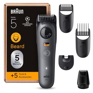 Braun BT5525 Series 5 Electric Beard Trimmer for Men with 5 Accessories, Ultra Sharp ProBlade Blade, 120 Min Battery Life, Wireless Beard Shaver, 40 Lengths, Waterproof