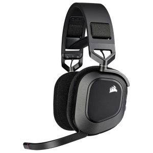 Corsair Premium Gaming Headset HS80 RGB Wireless with Spatial Audio, Carbon