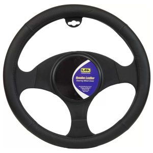 Artificial Leather Car Steering Wheel Cover Black 37-39 cm