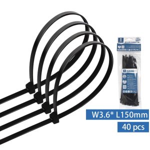 Nylon cable ties 3.6*150mm packet of 40 pcs (black)