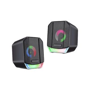 Wesdar RGB USB Computer Speakers &ndash; Dual 3W Drivers, USB-Powered Compact Desktop Audio System with LED Lighting