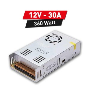 Driwei / Europa Tek DA-30A &mdash; 12V 30A 360W Power Supply (IP44) LED strips & signage, light-box modules, CCTV cameras, instruments, 3D printers and general 12V applications